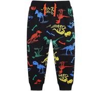 Langubaby Boys Trousers Cotton School Sweatpants Dinosaur Lion Space Shark Plain Jogging Kids Casual Sports Bottoms with Pockets Age 4-5 Years
