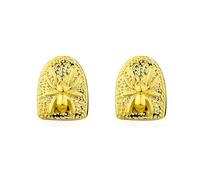 Langugu Gold Plated Shiny Hip Hop Teeth Grillz Grills Caps Vampire Fangs Grillz for Costume Cosplay, Fited, Brass, rhinestones