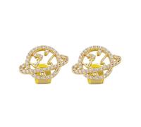 Langugu Gold Plated Shiny Hip Hop Teeth Grillz Grills Caps Vampire Fangs Grillz for Costume Cosplay, Fited, Brass, rhinestones