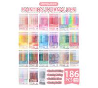 Languo 207/180/9 colors Multi-Color Handbook Pen 0.5mm Morandi Color Gel Pen Student Writing Painting Drawing Marker Pens Set Misty Forest