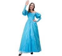 LANGWEI Blue,XXL,Women One-Shoulder Dress, Adults Fairy Tale Cinderella Princess Dress for Halloween Prom Cosplay Costume