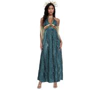 LANGWEI Halloween Costume Sexy Ancient Egyptian Medusa Greek Goddess Cosplay Performance Costume,Blue,L