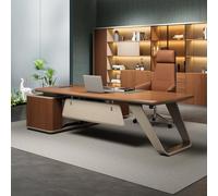 LANGWEI L Shaped Executive Desk with Drawers, 71" Home Office Desks with Fast Charging Station, Lockable File Cabinet, Wood Modern Business Computer Desk for Work, Study