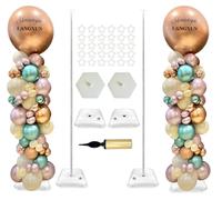 LANGXUN 2 Sets Adjustable 2M DIY Balloon Column Stand Kits For Birthday Decorations, Wedding Decorations, Graduation Party Decorations, Christmas Balloon Decorations