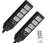 LANGY 2PACK Solar Street Lights Outdoor Lamp 20000 lumens with Remote Control,Dusk to Dawn Motion Sensor,IP65 Waterproof Solar Powered Outdoor Lamp for Parking Lots,Yard,Barn Basketball Court