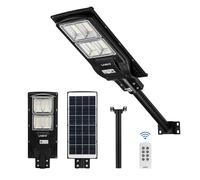 LANGY Solar Street Light 12000 Lumens, 240PCS LED, 18000 mAH Battery, High Lumens LED Solar Power Street Lamp Outdoor Dusk to Dawn for Parking Lot, Yard, Garage, Garden, Black