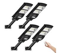 4 Pack 60W Solar Street Light,120 LED 6000 Lumens with PIR Motion Sensor, Dusk to Dawn Security Led Light for Square,Yard, Garden,Basketball Court-LANGY