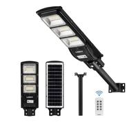 LANGY Upgraded 9000 Lumens, 180 PCS LED Solar Powered Street Lamp Outdoor,15000 mAh Battery, PIR Motion Sensor,6000K, Dusk to Dawn Security Led Post Street Light,Black