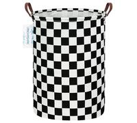 LANGYASHAN Laundry Basket Canvas Fabric Collapsible Organizer Basket for Storage Bin Toy Bins Gift Baskets Bedroom Clothes Children Nursery Hamper (Racing Flag)