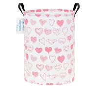LANGYASHAN Laundry Basket Canvas Fabric Collapsible Organizer Basket for Storage Bin Toy Bins Gift Baskets Bedroom Clothes Children Nursery Hamper (Angel Heart)