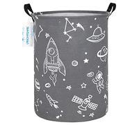 LANGYASHAN Laundry Basket Canvas Fabric Collapsible Organizer Basket for Storage Bin Toy Bins Gift Baskets Bedroom Clothes Children Nursery Hamper (Space Universe)