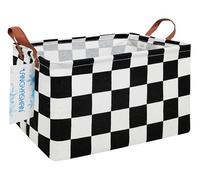 LANGYASHAN Rectangular Storage Bin Collapse Canvas Fabric Cartoon Storage Basket with Handles for Organizing Home Kitchen Boys and Girls Toys Office Closet Shelf Baskets (Rec-Racing flag)