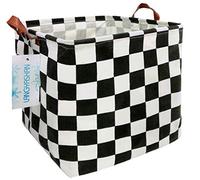 LANGYASHAN Square Storage Baskets Waterproof Canvas Children Laundry Nursery Hamper for Shelves Gift Baskets Toy Organizer Room Decor (Square Racing flag)
