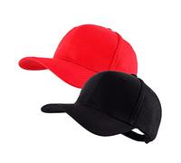 LANGZHEN Baseball Dad Cap 100% Cotton Fits Men Women Classic Adjustable Plain Hat(Structured-Black+Structured-Red)