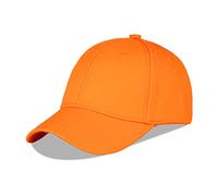 LANGZHEN Cotton Outdoor Toddler Girls Boys Plain Baseball Cap Baby Infant Structured Adjustable Hat for Kids Sun Hat (S-Classic Orange)