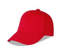 LANGZHEN Cotton Outdoor Toddler Girls Boys Plain Baseball Cap Baby Infant Structured Adjustable Hat for Kids Sun Hat (S-Red)
