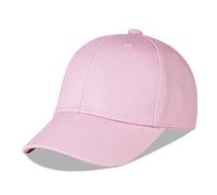 LANGZHEN Cotton Outdoor Toddler Girls Boys Plain Baseball Cap Baby Infant Structured Adjustable Hat for Kids Sun Hat(M-Pink)