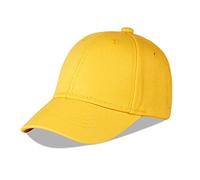LANGZHEN Cotton Outdoor Toddler Girls Boys Plain Baseball Cap Baby Infant Structured Adjustable Hat for Kids Sun Hat (S-Yellow)
