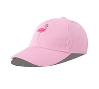 LANGZHEN Cotton Sun Hat Cotton Baseball Cap Adsjutable Strapback Fit Girl Boys Child（S-Pink Flamingos