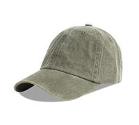 LANGZHEN Unisex Baseball Cap 100% Cotton Fits Men Women Washed Denim Adjustable Dad Hat(Army Green)