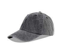 LANGZHEN Unisex Baseball Cap 100% Cotton Fits Men Women Washed Denim Adjustable Dad Hat(Black)