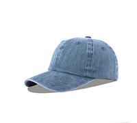 LANGZHEN Unisex Baseball Cap 100% Cotton Fits Men Women Washed Denim Adjustable Dad Hat(Denim Blue)