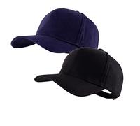 LANGZHEN Unisex Baseball Cap 100% Cotton Fits Men Women Washed Denim Adjustable Dad Hat, Structured-navy+structured-black, Large (HTMZCR-20Y0007-3Z)