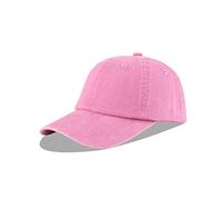LANGZHEN Unisex Baseball Cap 100% Cotton Fits Men Women Washed Denim Adjustable Dad Hat(Washed-Pink, Large)