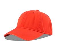 LANGZHEN Unisex Vintage Washed Distressed Cotton Adjustable Solid Dad Hat,Washed Classic Baseball Cap for Men Women(Orange)