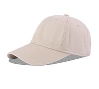 LANGZHEN Unisex Vintage Washed Distressed Cotton Adjustable Solid Dad Hat,Washed Classic Baseball Cap for Men Women(Khaki)