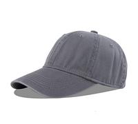LANGZHEN Unisex Vintage Washed Distressed Cotton Adjustable Solid Dad Hat,Washed Classic Baseball Cap for Men Women(Grey)