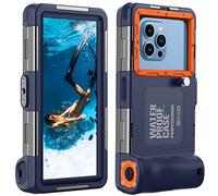 Lanhiem Diving Waterproof Phone Case, [Upgrade&Universal] Underwater for Photo Video Outdoor Swimming Snorkeling Surfing for iPhone Galaxy Huawei Series Smartphones (Orange)