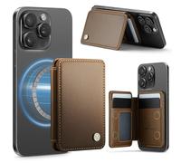 Lanhiem for Magsafe Wallet,4 Card Holders with[RFID Blocking],PU Leather Magnetic Wallet Folio Card Case with [Clear ID Window] for iPhone 17/16/15/14/13/12 Pro/Pro Max/Air/Plus Series (Brown)