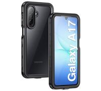 Lanhiem for Samsung Galaxy A17 Case, Waterproof Dustproof Phone Case Built-in Screen Protector, Heavy Duty Full Body Shockproof Protective Rugged Cover for Samsung A17 (Black/Clear)