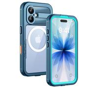 Lanhiem Magnetic for iPhone 17 Case, IP68 Waterproof Dustproof Case with Screen Protector, [Compatible with MagSafe] Heavy Duty Rugged Full Body Phone Cover 6.3" (Blue)
