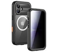 Lanhiem Magnetic for iPhone 17 Case Privacy, Waterproof Dustproof Case, [Compatible with MagSafe] [Buili in Anti-Spy Screen Protector], Full Body Heavy Duty Phone Cover 6.3 inch, Black/Clear