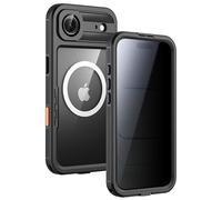 Lanhiem Magnetic for iPhone Air Case Privacy, Waterproof Dustproof Case, [Compatible with MagSafe] [Buili in Anti-Spy Screen Protector], Full Body Heavy Duty Phone Cover 6.5 inch, Black/Clear