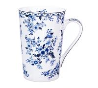 LanHong Bone China Coffee Mug Tall Coffee Cup Floral Coffee Tea Mug - 14 oz Floral Tea Cup Tall Coffee Cup Gifts for Women Mom - Birthday Christmas Gifts for Friend Family