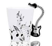 LanHong Guitar Mug Double Musical Notes Guitar Coffee Mug Gifts for Guitar Players - 13.5 oz Guitar Cup Novelty Musician Gift, Rock and Roll Coffee Mug Christmas Birthday Gifts for Men Women