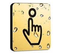 Lanhope Doorbell Sign Acrylic 6×6cm Please Ring The Bell Simple Style with Double-sided Tape, Waterproof, Sun Protection, Not Easy to Fade for Home School Office Front Door Wall Plaque (Gold)