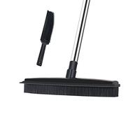 Lanhope Soft Push Broom Long Handle, Carpet Rake 50 inches For Pet Hair Removal With Squeegee Fur, Rubber Broom for Carpet Hardwood Tile Windows Clean