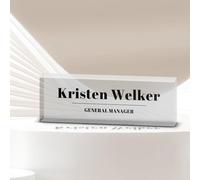 LANHUIYY-You can upload your custom images,Desk Name Plate Personalized, Acrylic Name Plate,Custom Name Plates for Office Gifts,Desk,family,Teacher,Employee Appreciation Gifts (QMP-03)
