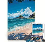 Lanikai Hawaii Pixel Art 1000-piece Puzzle for Teenagers Brain Teasing Cozy Downtime Solid Lock Creative Gift size 38x52cm