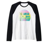 Laniloa Beach Oahu Hawaii Tropical Beach Adventure Raglan Baseball Tee