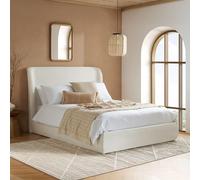 Lanis Ottoman Storage Bed - Cream Linen Fabric - Sizes Available