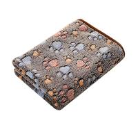 Lanivic Cute Paw Print Puppy Dog Cat Blanket Warm Soft Washable for Small Animals Sleep Blanket Dark Brown L 70 * 100 cm
