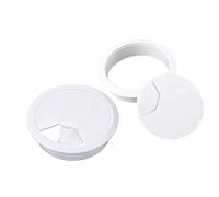 Lanjue 2PCS Desk Cable Wire Grommet, 80mm(3.15inch) White Plastic Desk Cord Cable Round Cable Grommet Computer Table Wire Organizer