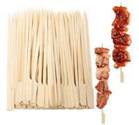Lanjue 300 Pack Bamboo Paddle Skewers 15 cm for BBQ, Fruit & Party