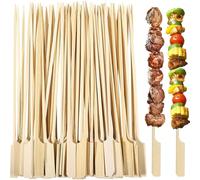 Lanjue 300 Pack Bamboo Paddle Skewers 18 cm for BBQ, Fruit & Party