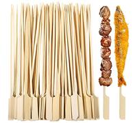 Lanjue 300 Pack Bamboo Paddle Skewers 25 cm for BBQ, Fruit & Party